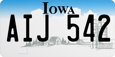 IA license plate AIJ542