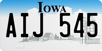 IA license plate AIJ545