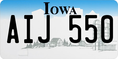 IA license plate AIJ550