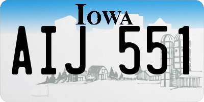 IA license plate AIJ551