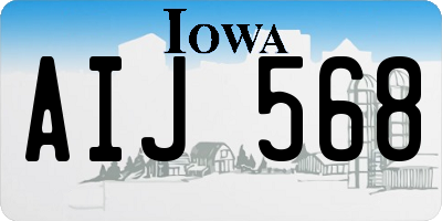 IA license plate AIJ568