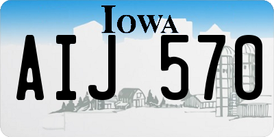 IA license plate AIJ570