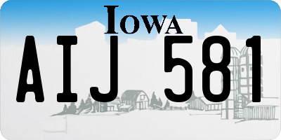 IA license plate AIJ581