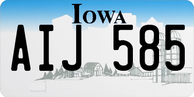 IA license plate AIJ585