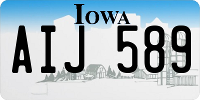 IA license plate AIJ589