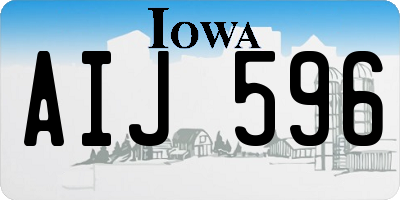 IA license plate AIJ596