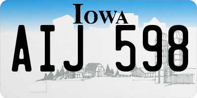IA license plate AIJ598