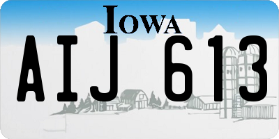 IA license plate AIJ613