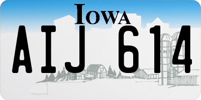 IA license plate AIJ614