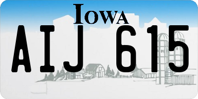 IA license plate AIJ615