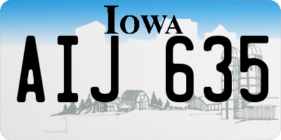 IA license plate AIJ635