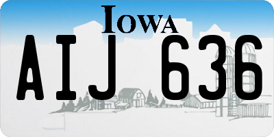 IA license plate AIJ636