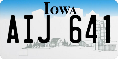 IA license plate AIJ641