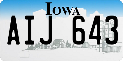 IA license plate AIJ643