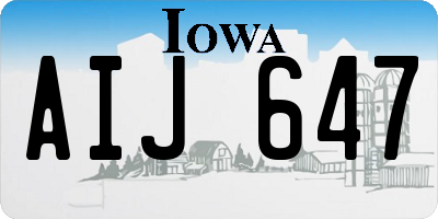IA license plate AIJ647