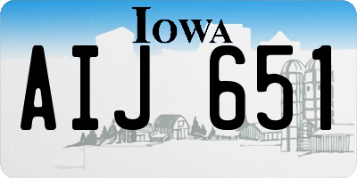 IA license plate AIJ651