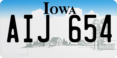 IA license plate AIJ654