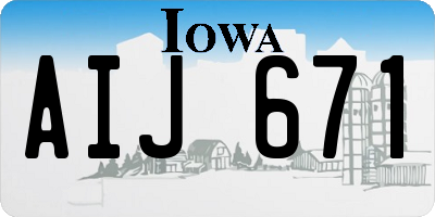 IA license plate AIJ671