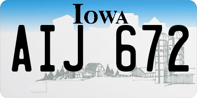 IA license plate AIJ672
