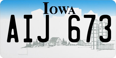 IA license plate AIJ673