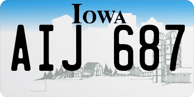 IA license plate AIJ687