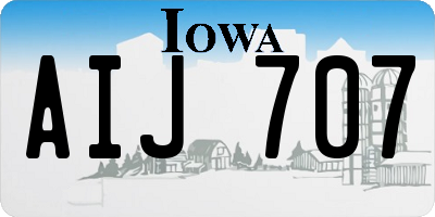 IA license plate AIJ707
