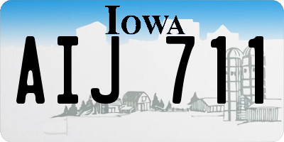 IA license plate AIJ711