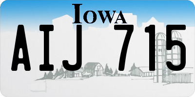 IA license plate AIJ715