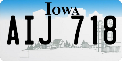 IA license plate AIJ718