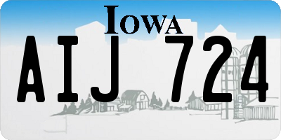 IA license plate AIJ724