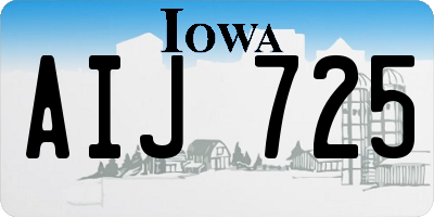 IA license plate AIJ725