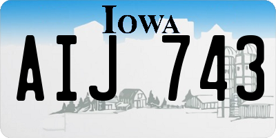 IA license plate AIJ743