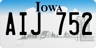 IA license plate AIJ752