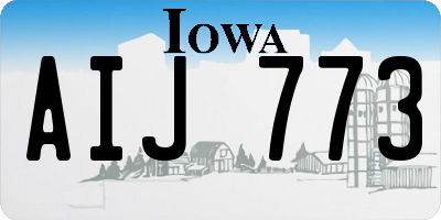 IA license plate AIJ773