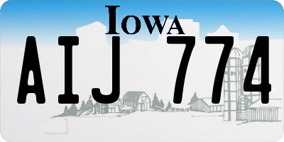 IA license plate AIJ774