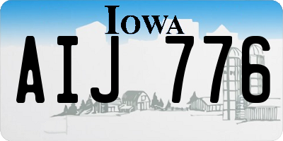 IA license plate AIJ776