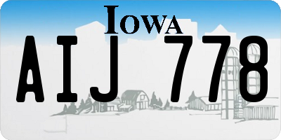 IA license plate AIJ778