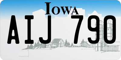 IA license plate AIJ790