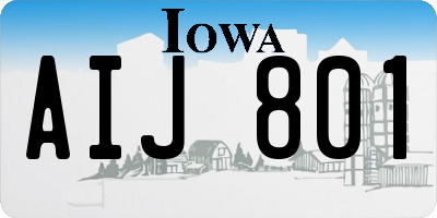 IA license plate AIJ801