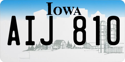 IA license plate AIJ810