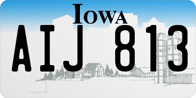 IA license plate AIJ813