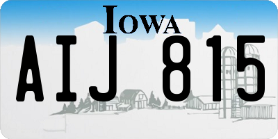 IA license plate AIJ815