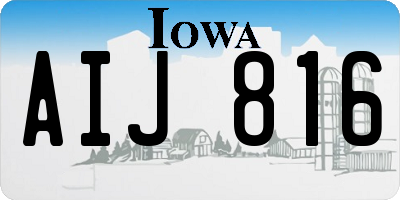 IA license plate AIJ816