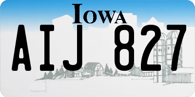 IA license plate AIJ827