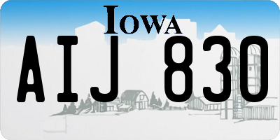 IA license plate AIJ830