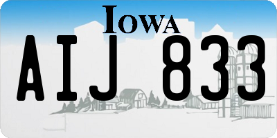 IA license plate AIJ833
