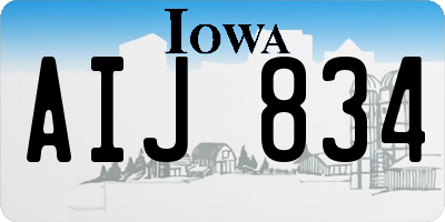 IA license plate AIJ834