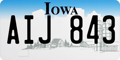 IA license plate AIJ843