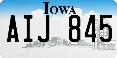 IA license plate AIJ845
