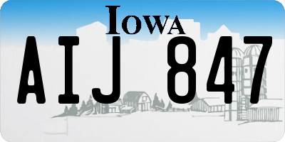 IA license plate AIJ847